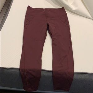 Athleta stealth burgundy 7/8 tights